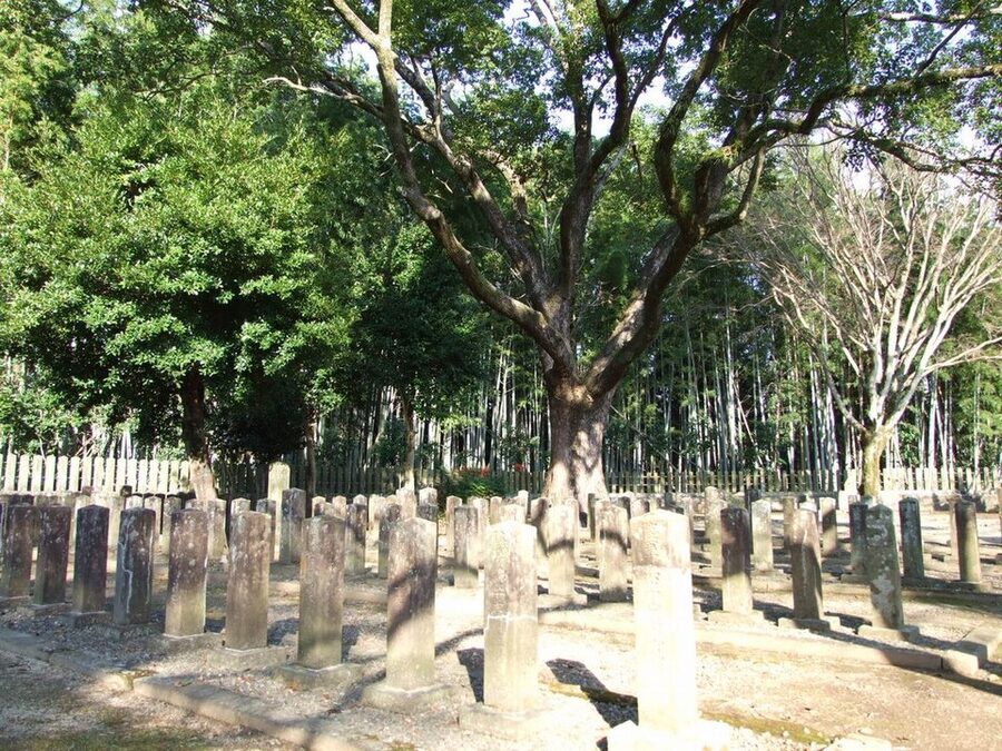 Tabaruzaka cemetery at Kumamoto with graves of Satsuma Rebellion soldiers from both Imperial Army and Saigo Takamori forces
