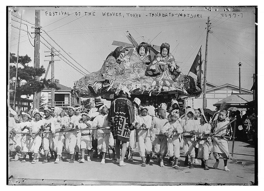 Vintage photograph of Tanabata festival in Tokyo