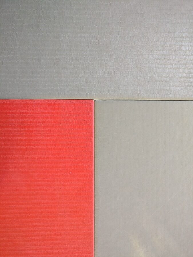 Close-up detail of tatami igusa rush weave showing the parallel-weave surface texture