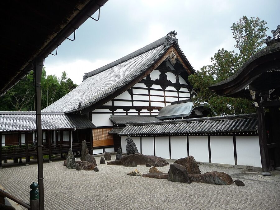 The southern hojo garden at Tofuku-ji designed in 1939 by Mirei Shigemori using arrangement principles inherited from the late Muromachi period