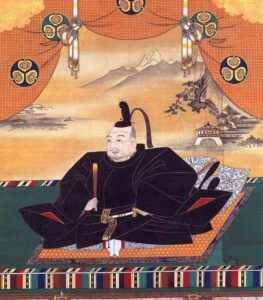 Painted portrait of Tokugawa Ieyasu in formal court robes, founder of the Tokugawa shogunate