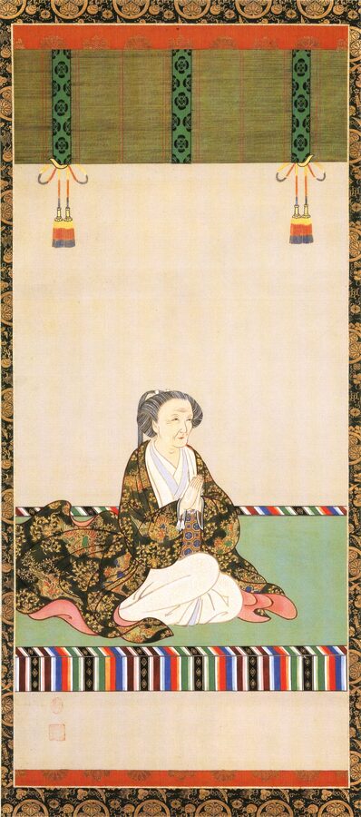 1804 portrait of Keishoin the mother of Tokugawa Tsunayoshi in her later years as a Buddhist nun