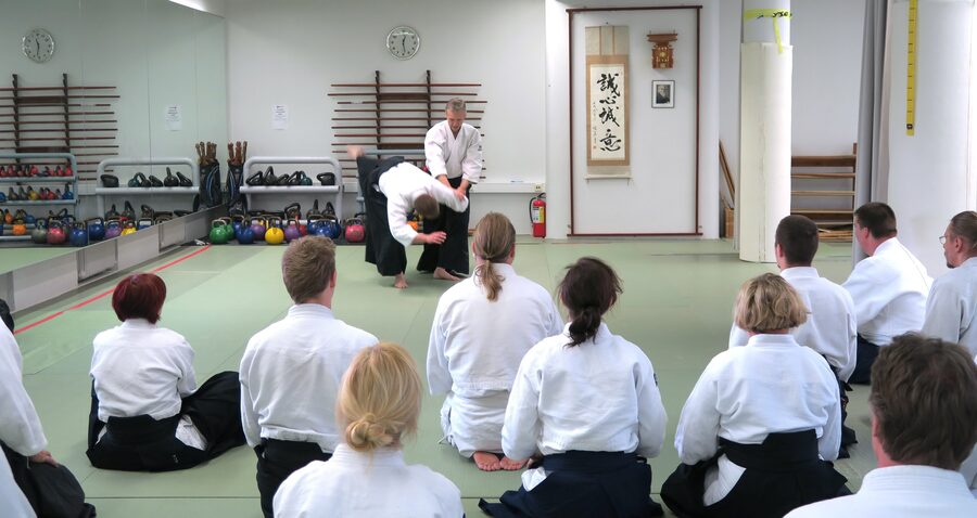 Aikido training session at Turku Aikikai dojo in Finland led by Petteri Silenius