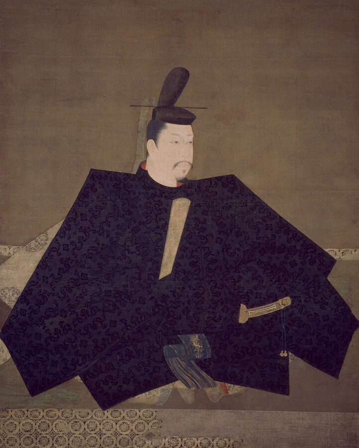 Hanging scroll portrait of Minamoto no Yoritomo on silk attributed to Fujiwara no Takanobu late 12th century