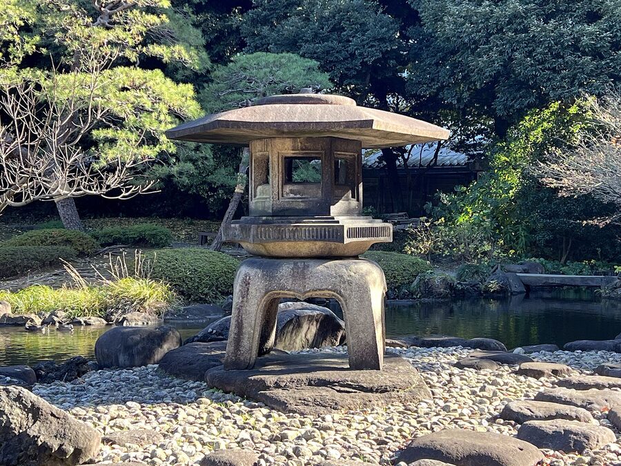 Yukimi-doro snow viewing lantern at Kyu-Furukawa Garden in Tokyo